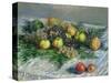 Still Life with Pears and Grapes, 1880-Claude Monet-Stretched Canvas
