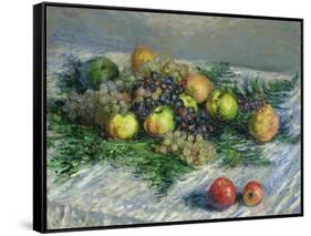 Still Life with Pears and Grapes, 1880-Claude Monet-Framed Stretched Canvas