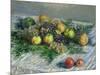 Still Life with Pears and Grapes, 1880-Claude Monet-Mounted Giclee Print