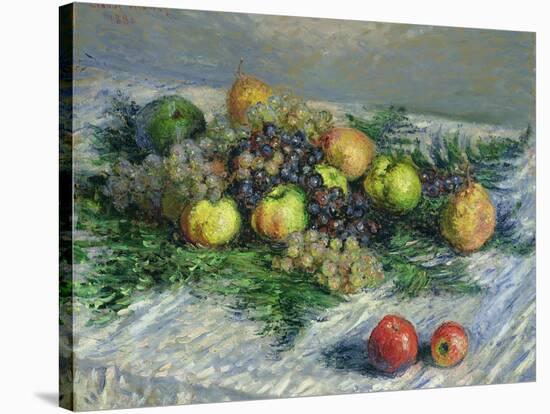 Still Life with Pears and Grapes, 1880-Claude Monet-Stretched Canvas