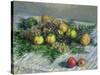 Still Life with Pears and Grapes, 1880-Claude Monet-Stretched Canvas