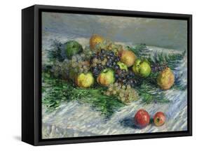 Still Life with Pears and Grapes, 1880-Claude Monet-Framed Stretched Canvas