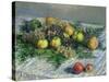 Still Life with Pears and Grapes, 1880-Claude Monet-Stretched Canvas