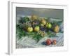 Still Life with Pears and Grapes, 1880-Claude Monet-Framed Giclee Print