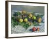 Still Life with Pears and Grapes, 1880-Claude Monet-Framed Giclee Print