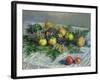 Still Life with Pears and Grapes, 1880-Claude Monet-Framed Giclee Print