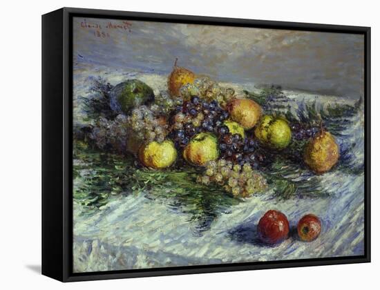 Still Life with Pears and Grapes, 1880-Claude Monet-Framed Stretched Canvas