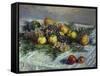 Still Life with Pears and Grapes, 1880-Claude Monet-Framed Stretched Canvas