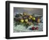 Still Life with Pears and Grapes, 1880-Claude Monet-Framed Giclee Print