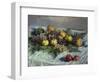 Still Life with Pears and Grapes, 1880-Claude Monet-Framed Giclee Print