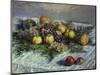 Still Life with Pears and Grapes, 1880-Claude Monet-Mounted Giclee Print