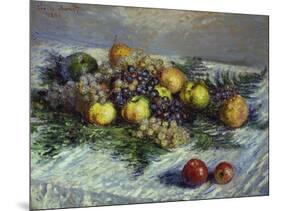 Still Life with Pears and Grapes, 1880-Claude Monet-Mounted Giclee Print