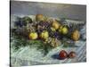 Still Life with Pears and Grapes, 1880-Claude Monet-Stretched Canvas