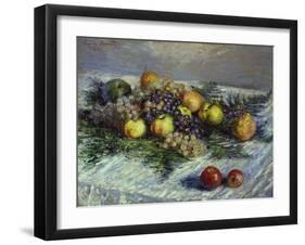 Still Life with Pears and Grapes, 1880-Claude Monet-Framed Giclee Print