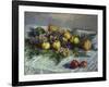 Still Life with Pears and Grapes, 1880-Claude Monet-Framed Giclee Print