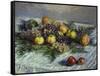 Still Life with Pears and Grapes, 1880-Claude Monet-Framed Stretched Canvas