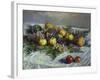 Still Life with Pears and Grapes, 1880-Claude Monet-Framed Giclee Print