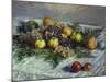 Still Life with Pears and Grapes, 1880-Claude Monet-Mounted Giclee Print