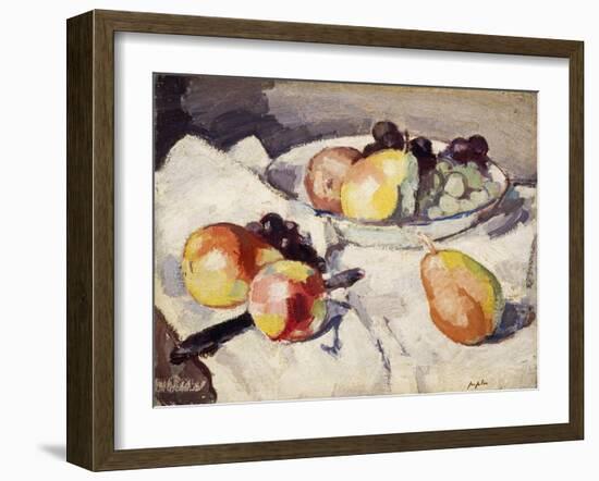 Still Life with Pears and Grapes, C.1930-Samuel John Peploe-Framed Giclee Print