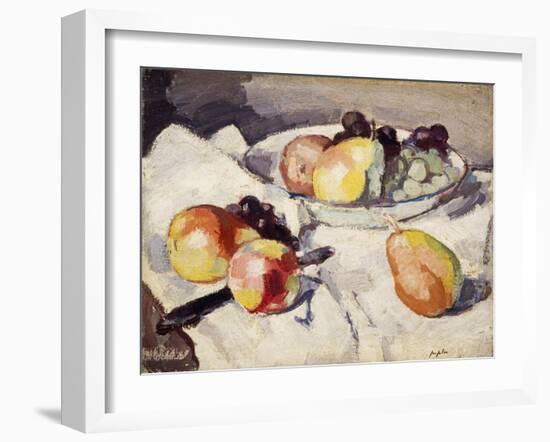 Still Life with Pears and Grapes, C.1930-Samuel John Peploe-Framed Giclee Print