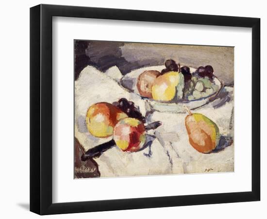 Still Life with Pears and Grapes, C.1930-Samuel John Peploe-Framed Premium Giclee Print