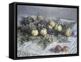 Still Life with Pears and Grapes-Claude Monet-Framed Stretched Canvas