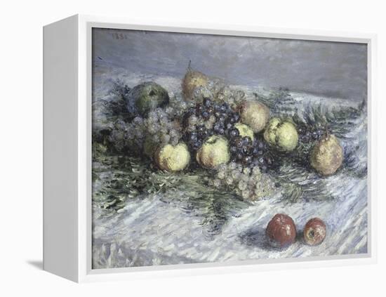 Still Life with Pears and Grapes-Claude Monet-Framed Stretched Canvas