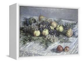 Still Life with Pears and Grapes-Claude Monet-Framed Stretched Canvas