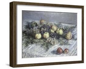 Still Life with Pears and Grapes-Claude Monet-Framed Giclee Print
