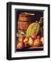 Still Life with Pears, Melon and Barrel for Marinading-Luis Egidio Melendez-Framed Premium Giclee Print