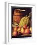 Still Life with Pears, Melon and Barrel for Marinading-Luis Egidio Melendez-Framed Premium Giclee Print