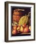 Still Life with Pears, Melon and Barrel for Marinading-Luis Egidio Melendez-Framed Giclee Print