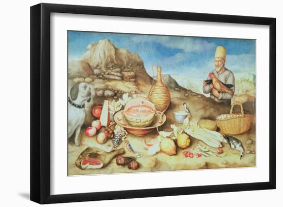 Still Life with Peasant and Hens-Giovanna Garzoni-Framed Giclee Print