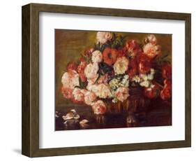 Still-Life with Peonies, 1872-Pierre-Auguste Renoir-Framed Giclee Print