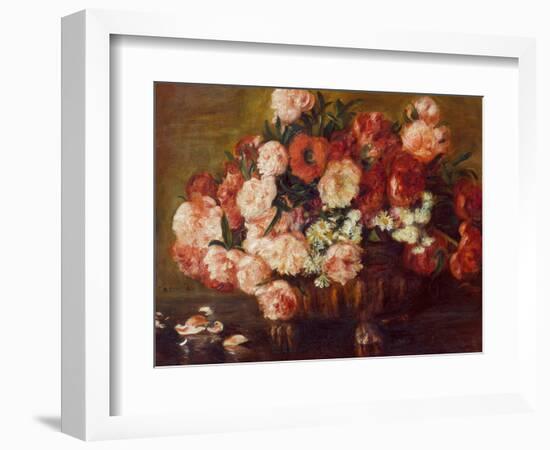 Still-Life with Peonies, 1872-Pierre-Auguste Renoir-Framed Giclee Print