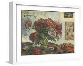 Still Life with Peonies, 1884-Paul Gauguin-Framed Giclee Print