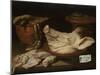 Still Life with Pigs Head, Trotters and Sausage-Monogrammist JVR-Mounted Art Print