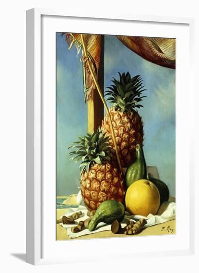 Still-Life with Pineapples; Nature Morte Avec Ananas, (Oil on Canvas)-Pierre Roy-Framed Giclee Print