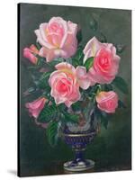 Still Life with Pink Roses in Vases-Albert Williams-Stretched Canvas