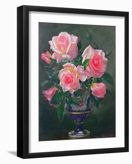 Still Life with Pink Roses in Vases-Albert Williams-Framed Giclee Print
