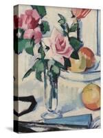 Still Life with Pink Roses-Samuel John Peploe-Stretched Canvas