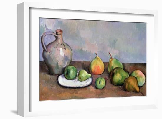 Still Life with Pitcher and Fruit, 1885-87-Paul Cézanne-Framed Giclee Print