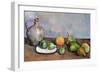 Still Life with Pitcher and Fruit, 1885-87-Paul Cézanne-Framed Giclee Print