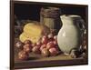 Still Life with Plums, Black Figs and Bread-Luís Meléndez O Menéndez-Framed Art Print