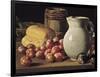 Still Life with Plums, Black Figs and Bread-Luís Meléndez O Menéndez-Framed Art Print