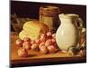Still Life with Plums, Figs, Bread and Fish-Luis Egidio Melendez-Mounted Giclee Print