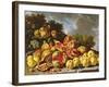 Still Life with Pomegranates, Apples, Cherries and Grapes-Melendez-Framed Giclee Print