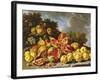 Still Life with Pomegranates, Apples, Cherries and Grapes-Melendez-Framed Giclee Print