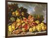 Still Life with Pomegranates, Apples, Cherries and Grapes-Melendez-Framed Giclee Print