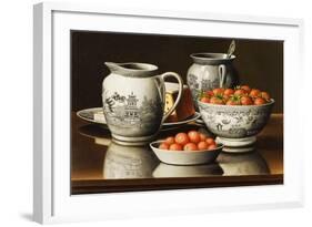 Still Life with Porcelain and Strawberries-Levi Wells Prentice-Framed Giclee Print